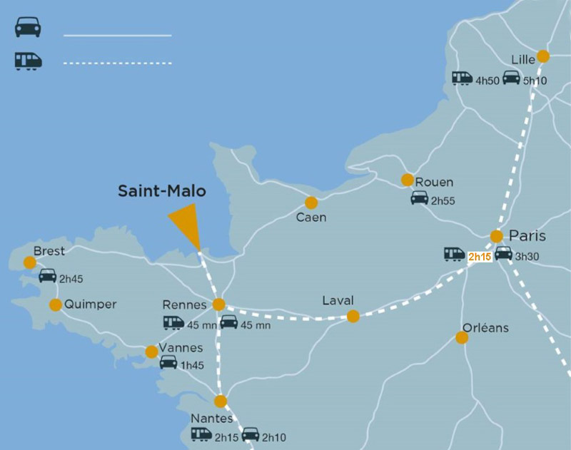 carte venir a Saint Malo